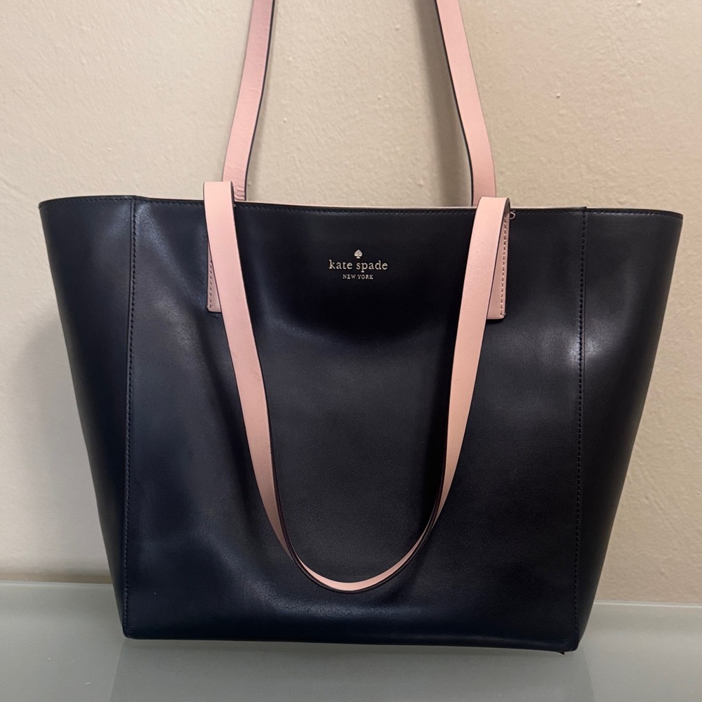 Kate Spade Black Tote with Pink Straps
